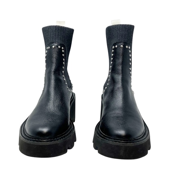 Dolce Vita Hoven Stud H2O Black Leather Chelsea Boot Size 9.5 Lug Sole New NWT - Picture 4 of 8